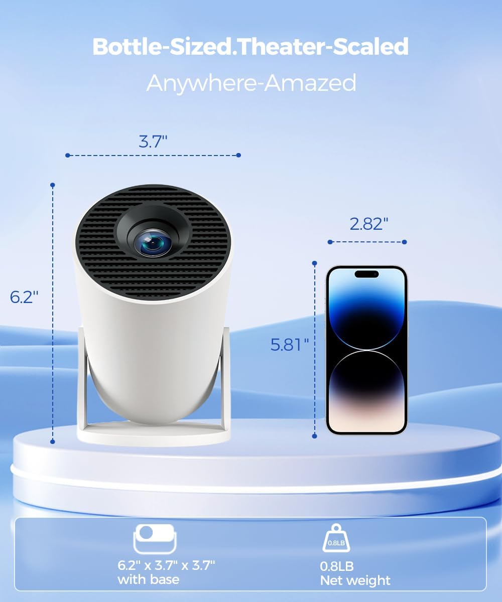 Magcubic Mini Beamer Projektor 4K Unterstützt Android 14, WiFi 6 BT 5.4 | Smart Projector Heimkino Klein Full HD 1080P Unterstützt 200 ANSI Auto Horizontal Trapezoid Correction 5W Lautsprecher – Bild 6